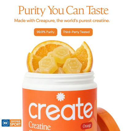 Create Creatine Monohydrate Gummies for Men & Women (Orange)