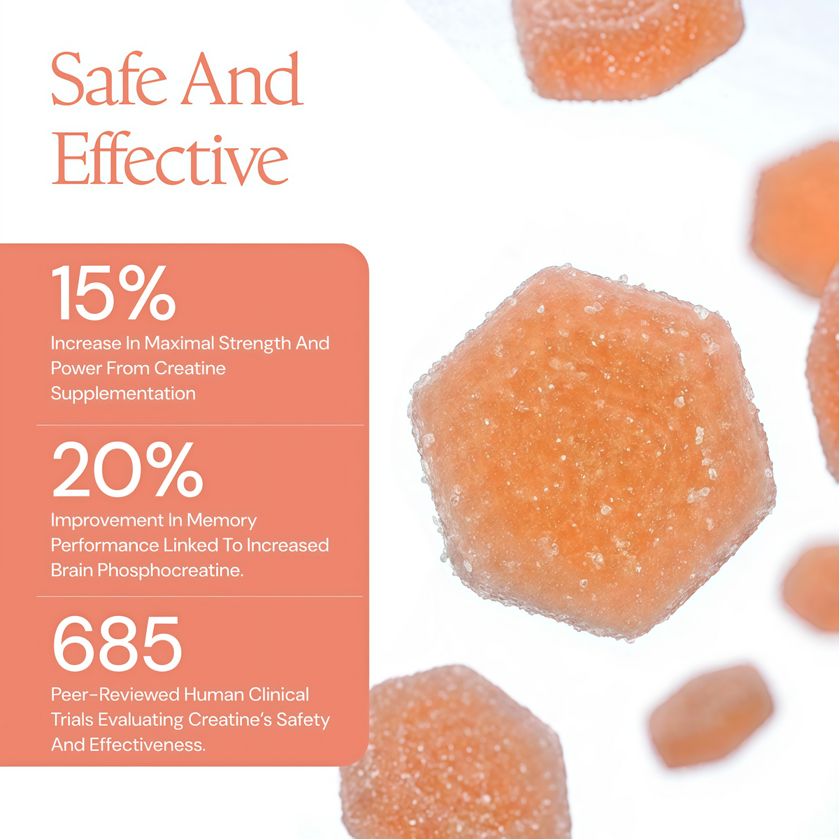 Create Creatine Monohydrate Gummies for Men & Women (Sour Peach)