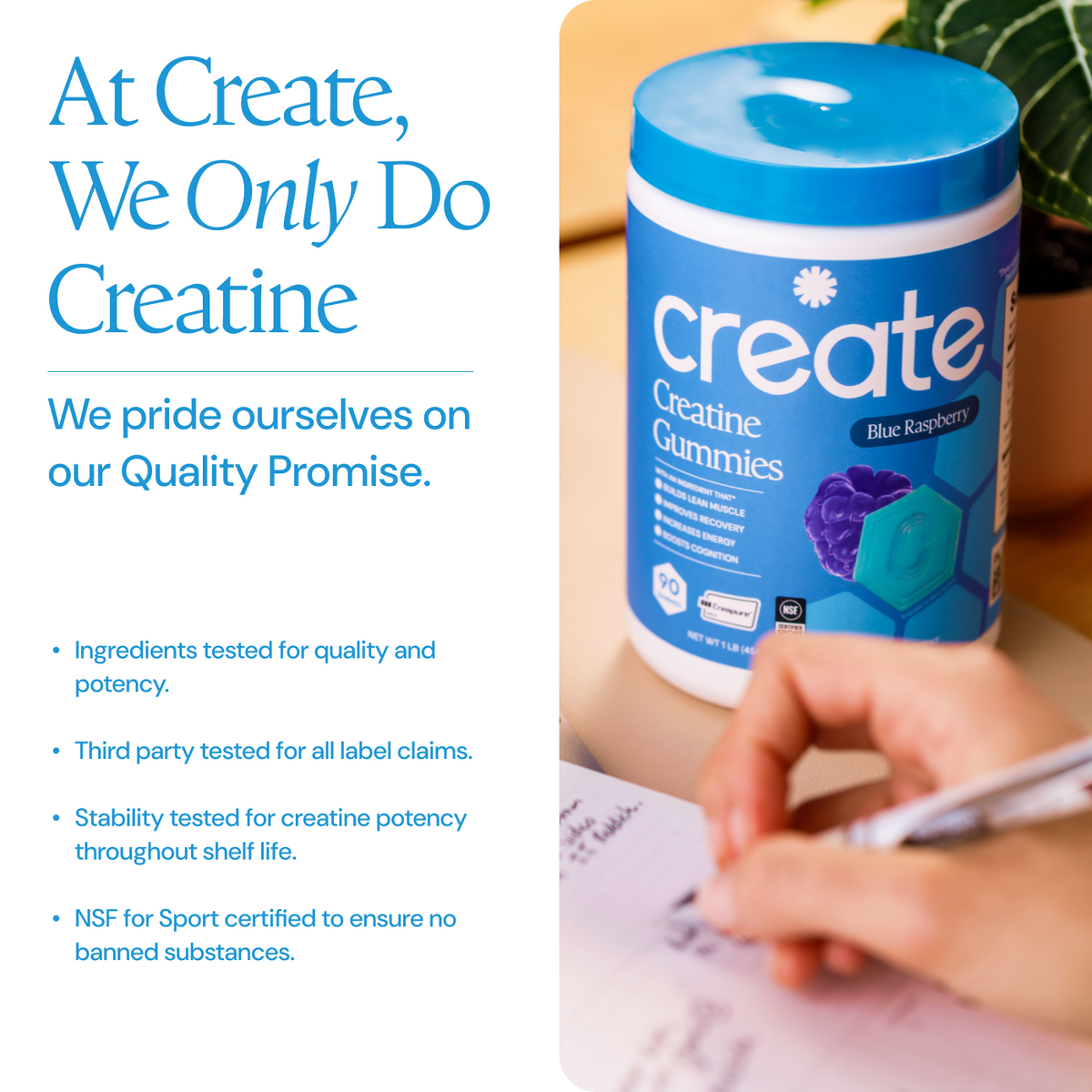 Create Creatine Monohydrate Gummies for Men & Women (Blue Raspberry)
