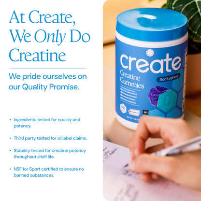 Create Creatine Monohydrate Gummies for Men & Women (Blue Raspberry)
